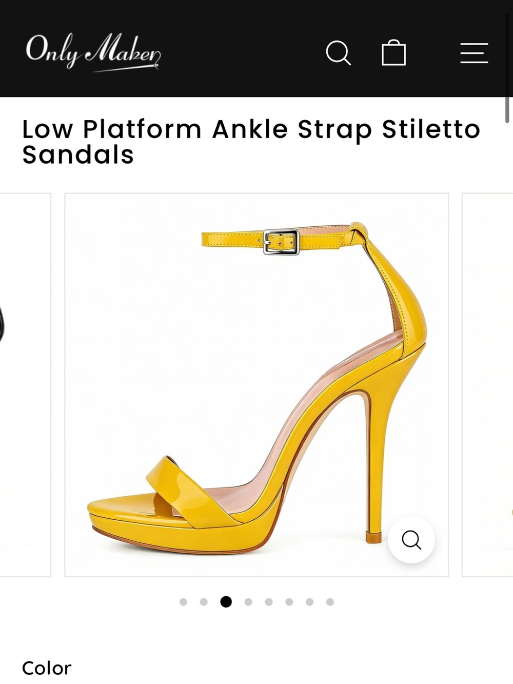 Patent Ankle-Strap Stiletto Sandals in Yellow